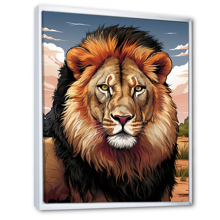 Portrait Of A Wild Lion Vintage Illustration - Brown Lion Wall Art