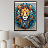 Portrait Of A Wild Lion Contemporary Illustration - Lion Home Decor Art