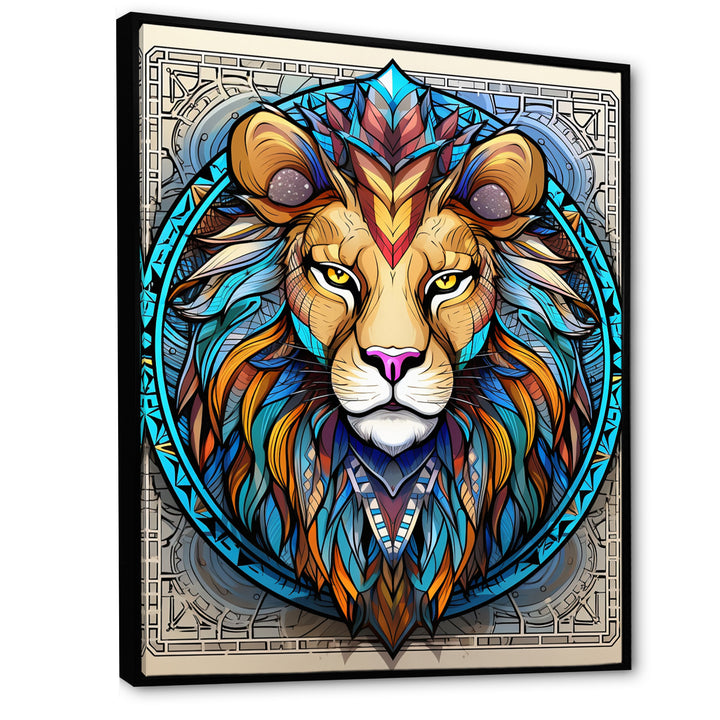 Portrait Of A Wild Lion Contemporary Illustration - Lion Home Decor Art