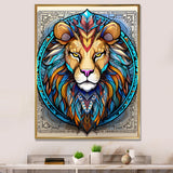 Portrait Of A Wild Lion Contemporary Illustration - Lion Home Decor Art