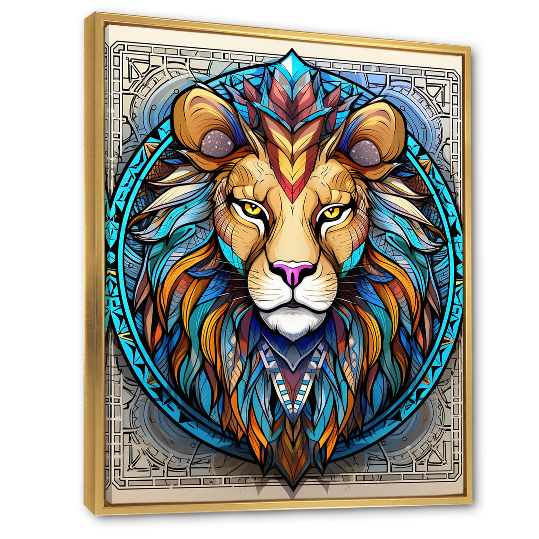Portrait Of A Wild Lion Contemporary Illustration - Lion Home Decor Art