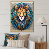 Portrait Of A Wild Lion Contemporary Illustration - Lion Home Decor Art