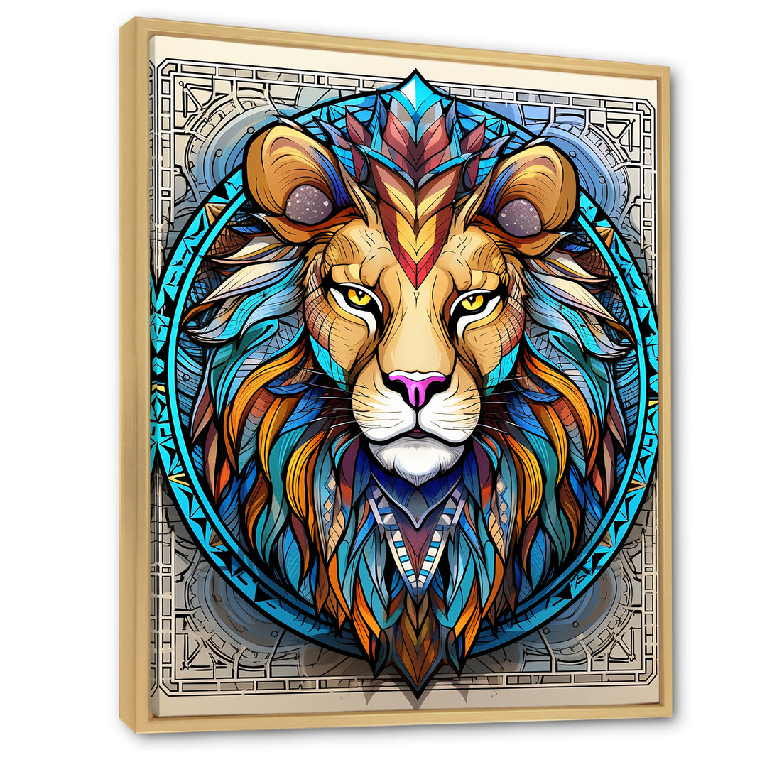 Portrait Of A Wild Lion Contemporary Illustration - Lion Home Decor Art