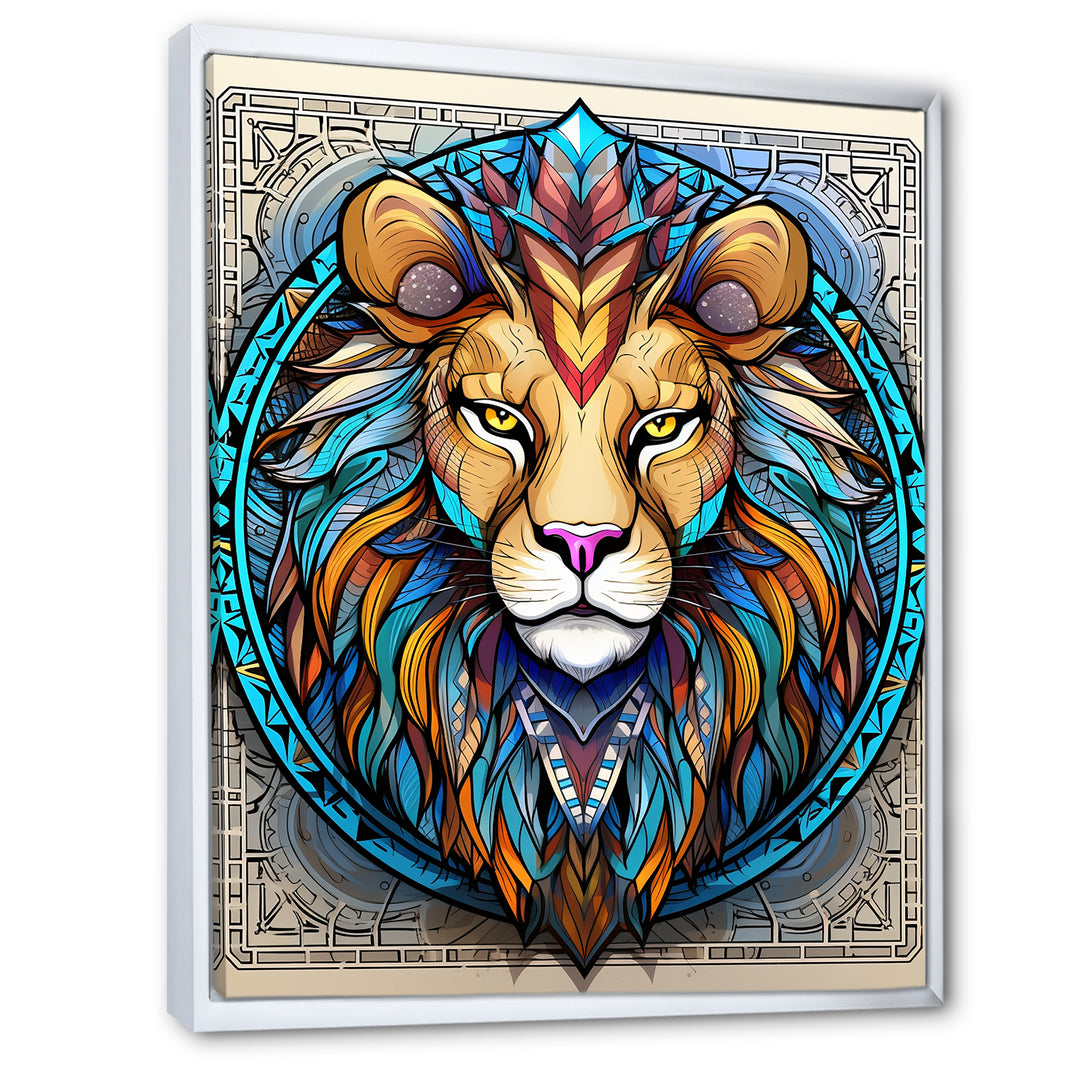Portrait Of A Wild Lion Contemporary Illustration - Lion Home Decor Art