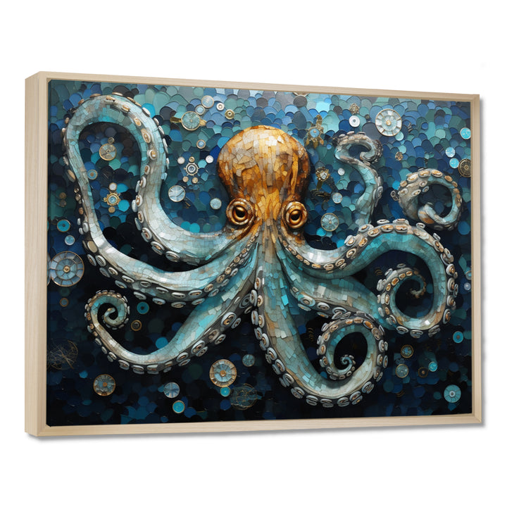 Portrait Of Blue Mystical Octopus Painting - Octopus Canvas Wall Art
