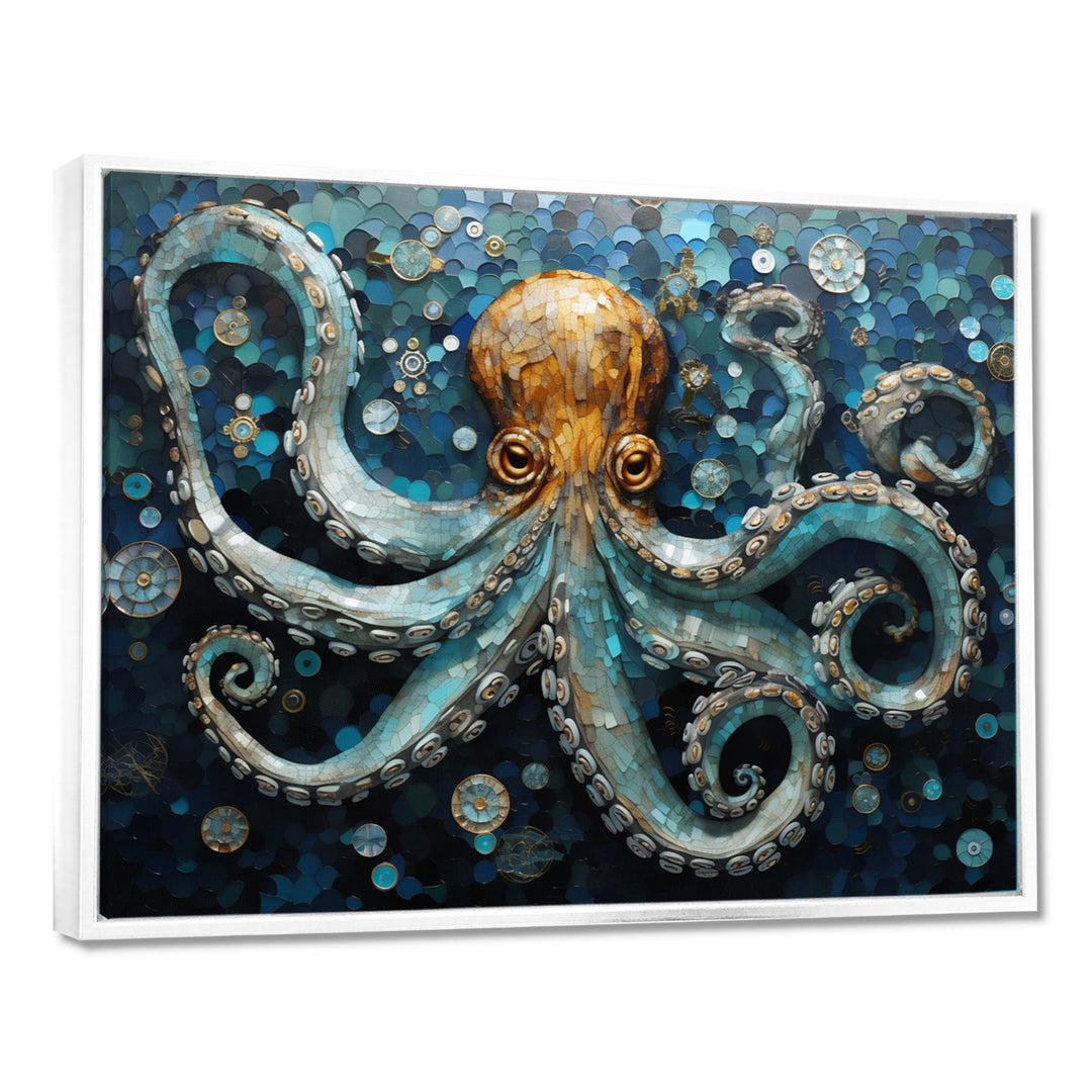 Portrait Of Blue Mystical Octopus Painting - Octopus Canvas Wall Art
