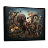 Portrait Of Brown Mystical Octopus Painting - Octopus Wall Decor