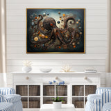 Portrait Of Brown Mystical Octopus Painting - Octopus Wall Decor