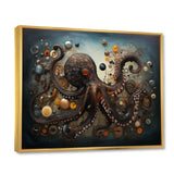 Portrait Of Brown Mystical Octopus Painting - Octopus Wall Decor