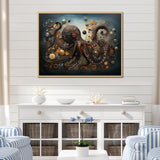 Portrait Of Brown Mystical Octopus Painting - Octopus Wall Decor