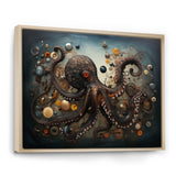 Portrait Of Brown Mystical Octopus Painting - Octopus Wall Decor