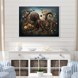 Portrait Of Brown Mystical Octopus Painting - Octopus Wall Decor