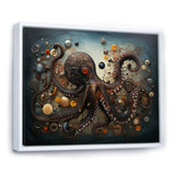 Portrait Of Brown Mystical Octopus Painting - Octopus Wall Decor