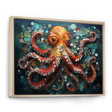 Portrait Of Orange Mystical Octopus Painting - Octopus Wall Art Prints