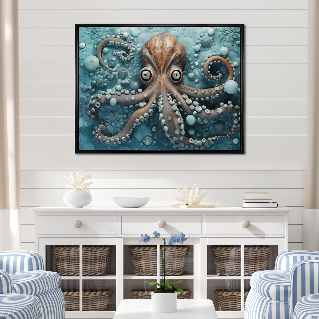 Portrait Of Mystical Octopus Painting - Octopus Wall Art Prints