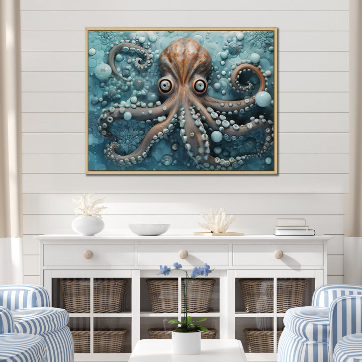 Portrait Of Mystical Octopus Painting - Octopus Wall Art Prints