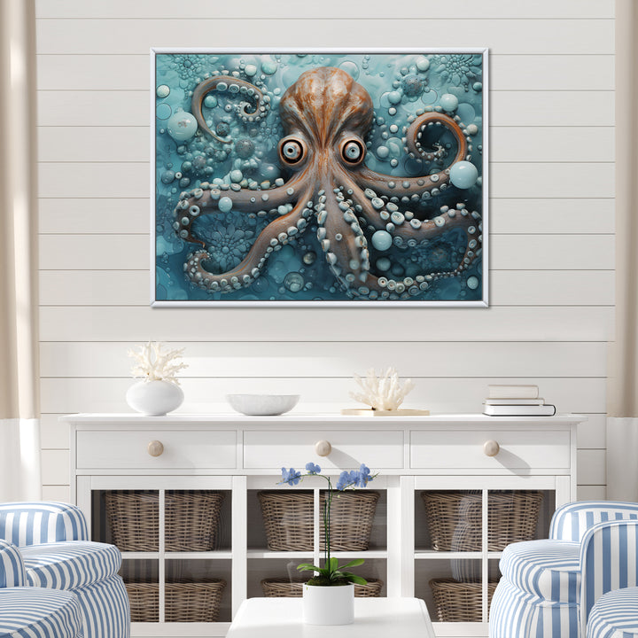 Portrait Of Mystical Octopus Painting - Octopus Wall Art Prints