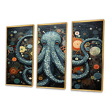 Portrait Of Blue Mystical Octopus Painting II - Multi-Panels