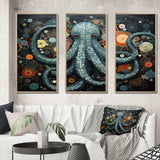 Portrait Of Blue Mystical Octopus Painting II - Multi-Panels