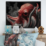 Portrait Of Red Mystical Octopus Photography - Octopus Framed Canvas Art