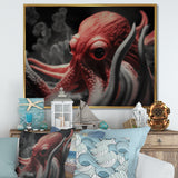 Portrait Of Red Mystical Octopus Photography - Octopus Framed Canvas Art