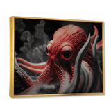 Portrait Of Red Mystical Octopus Photography - Octopus Framed Canvas Art