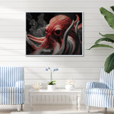 Portrait Of Red Mystical Octopus Photography - Octopus Framed Canvas Art