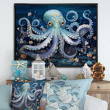 Ethereal Octopus In Deep See Illustration - Octopus Living Room Wall Art