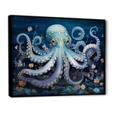 Ethereal Octopus In Deep See Illustration - Octopus Living Room Wall Art