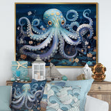 Ethereal Octopus In Deep See Illustration - Octopus Living Room Wall Art