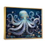 Ethereal Octopus In Deep See Illustration - Octopus Living Room Wall Art