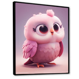 Cute Litte Pink Owl - Owl Canvas Wall Art