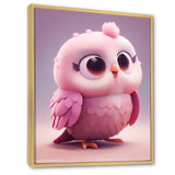 Cute Litte Pink Owl - Owl Canvas Wall Art