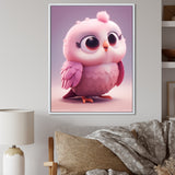 Cute Litte Pink Owl - Owl Canvas Wall Art