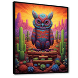 Glorious Owl Surrounded By Cacti In The Desert - Owl Wall Decor