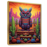 Glorious Owl Surrounded By Cacti In The Desert - Owl Wall Decor