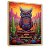 Glorious Owl Surrounded By Cacti In The Desert - Owl Wall Decor