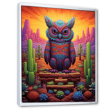 Glorious Owl Surrounded By Cacti In The Desert - Owl Wall Decor