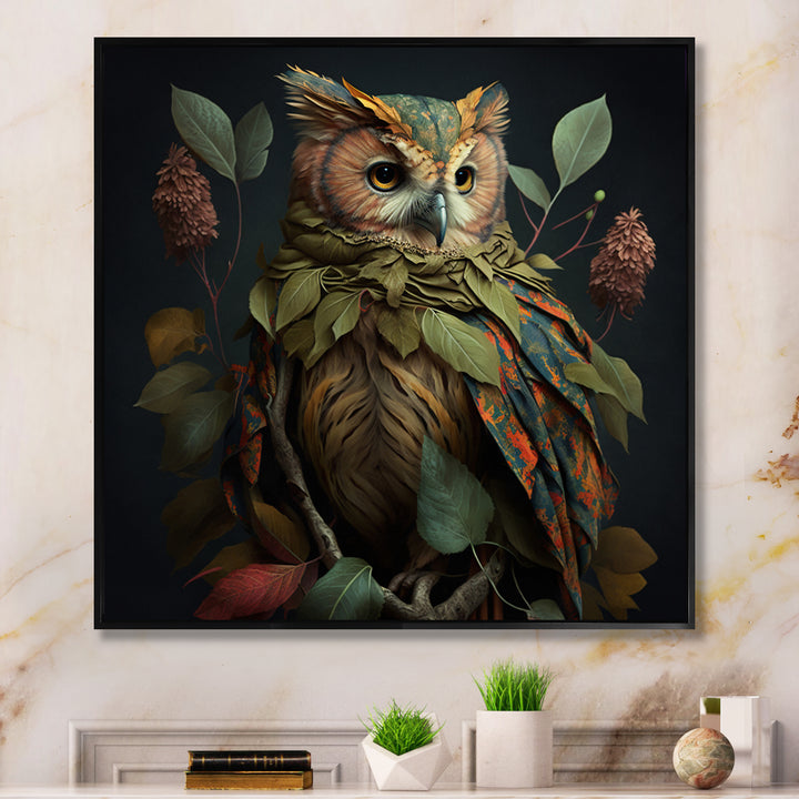 Tropical Forest Owl - Owl Bedroom Wall Art