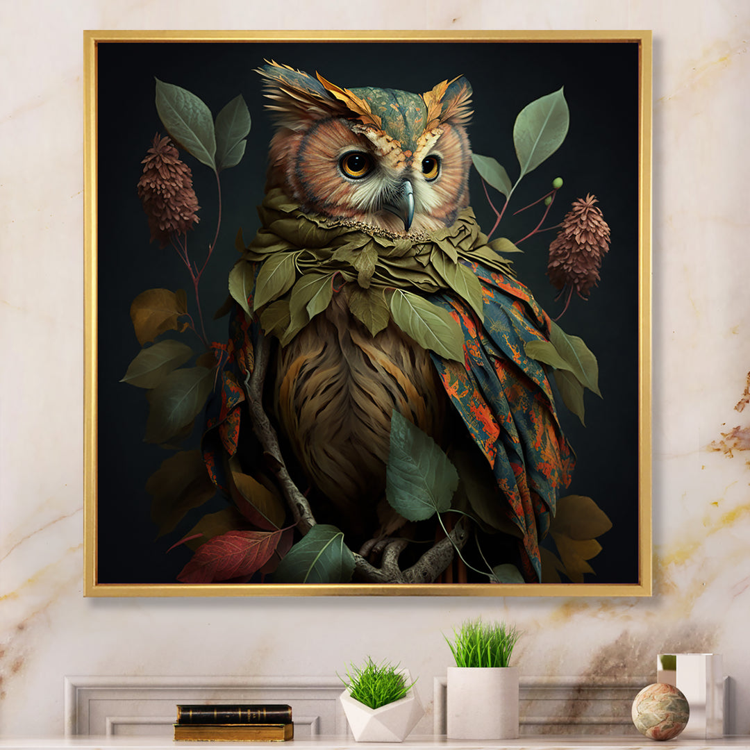 Tropical Forest Owl - Owl Bedroom Wall Art