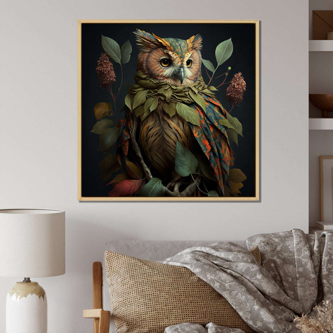 Tropical Forest Owl - Owl Bedroom Wall Art