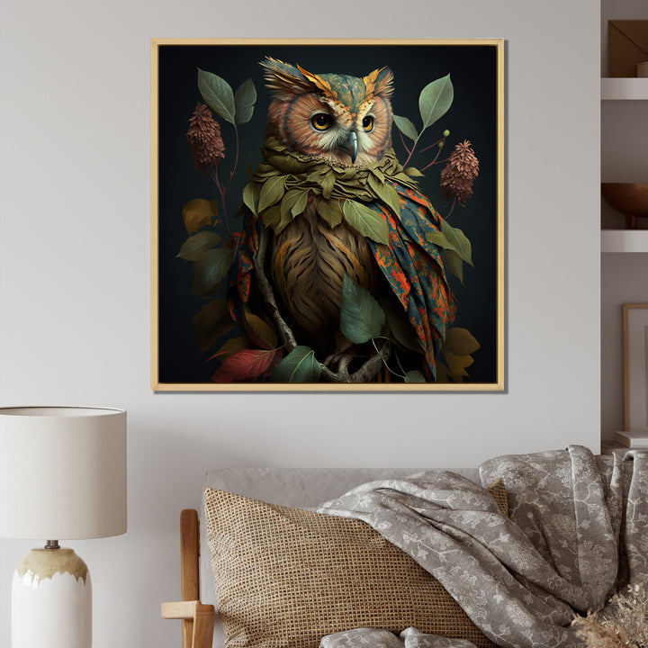Tropical Forest Owl - Owl Bedroom Wall Art