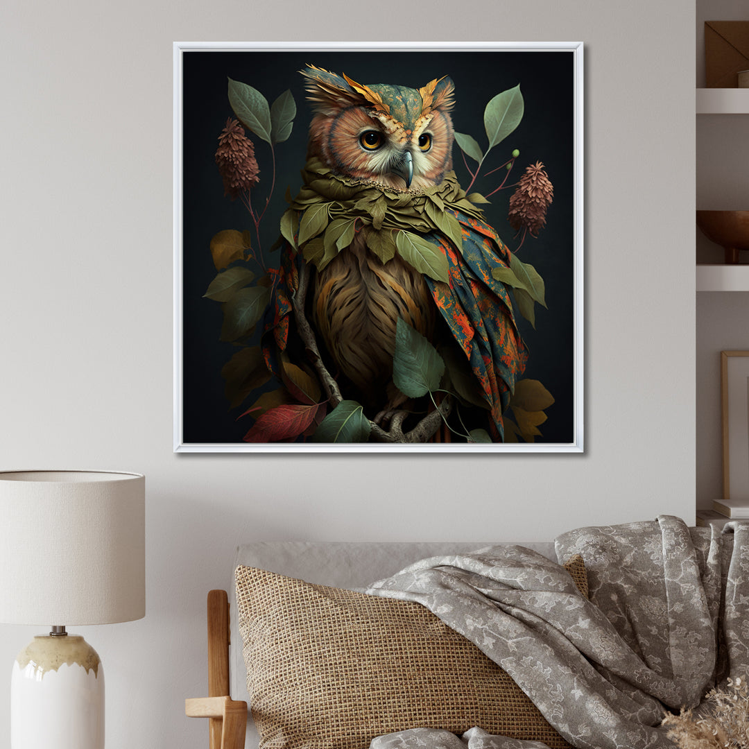 Tropical Forest Owl - Owl Bedroom Wall Art