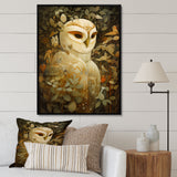 Retro Portrait White Owl Magic - Owl Wall Decor