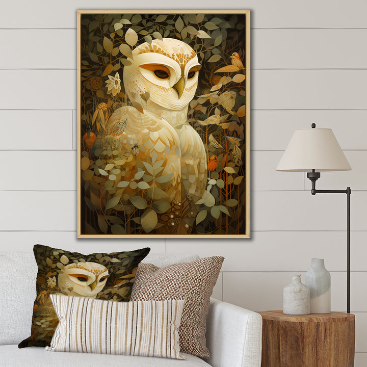 Retro Portrait White Owl Magic - Owl Wall Decor