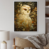 Retro Portrait White Owl Magic - Owl Wall Decor