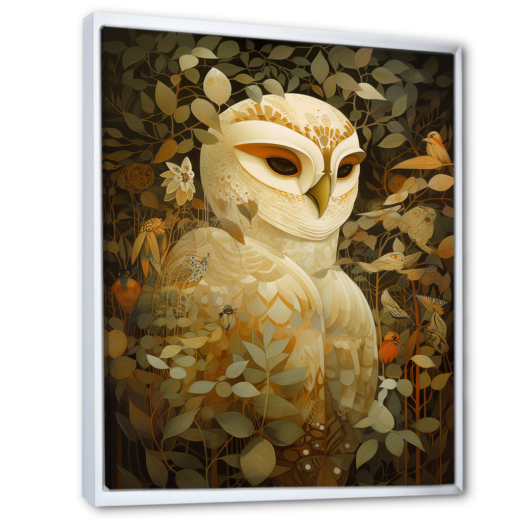 Retro Portrait White Owl Magic - Owl Wall Decor