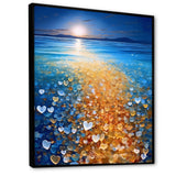Little Hearts On Tropical Full Moon Beach - Owl Wall Art Prints
