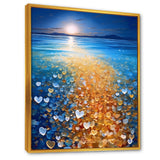 Little Hearts On Tropical Full Moon Beach - Owl Wall Art Prints