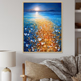 Little Hearts On Tropical Full Moon Beach - Owl Wall Art Prints